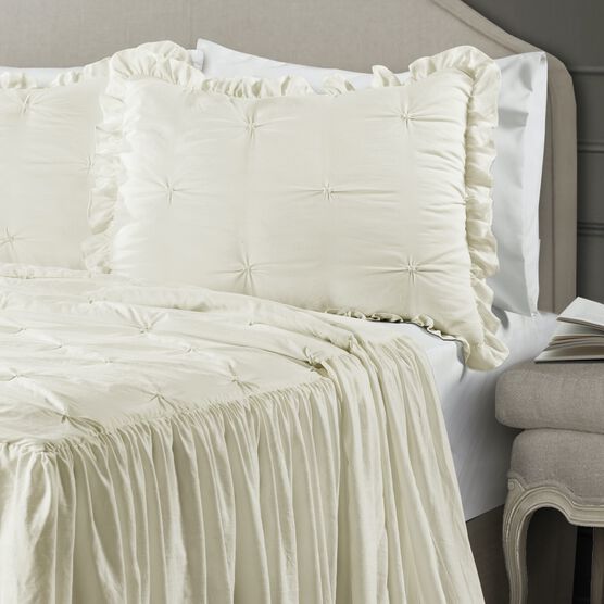 Ravello Pintuck Ruffle Skirt Bedspread 3 Pc Set, , alternate image number null