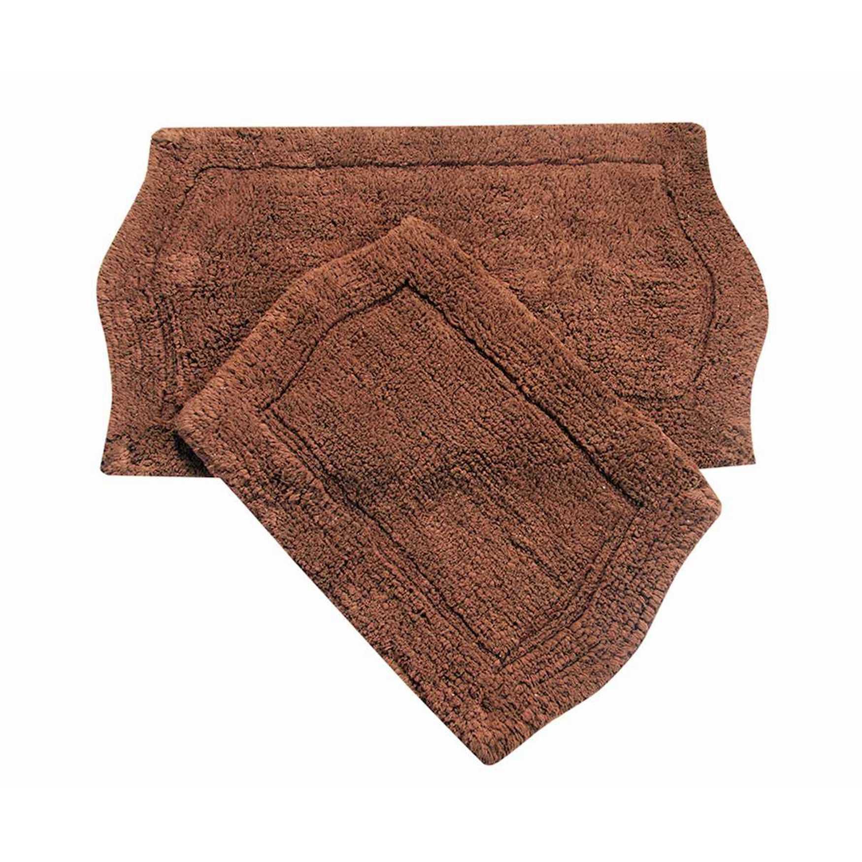 Waterford 2 Piece Set Bath Rug Collection, CHOCOLATE, hi-res image number 0