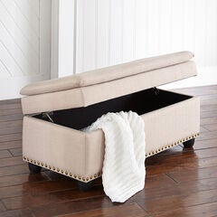 400 lbs. Weight Capacity Extra Wide Studded Ottoman