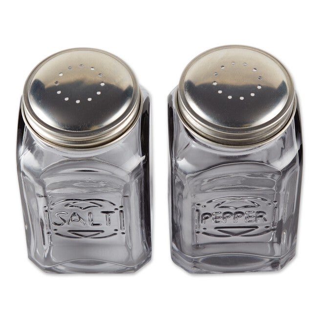 Retro Glass Salt & Pepper Set - Gray, , alternate image number null