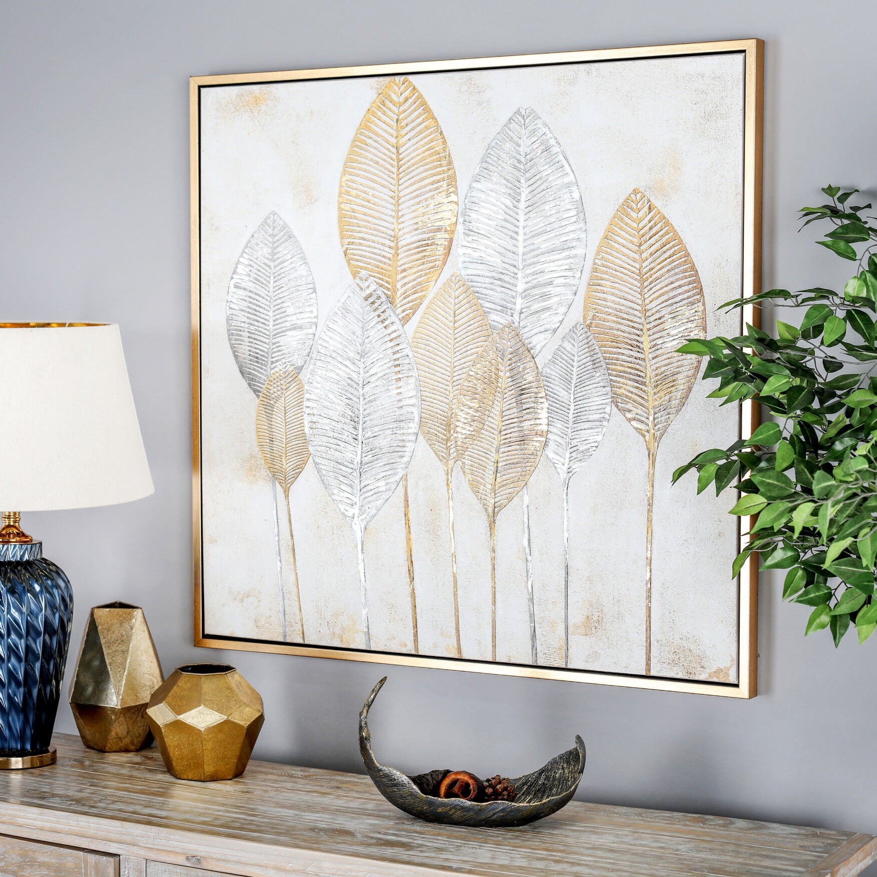 Cosmoliving By Cosmopolitan Brown Canvas Wall Art Framed Wall Art, , alternate image number 6