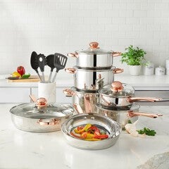 18-Pc. Copper Accent Stainless Set