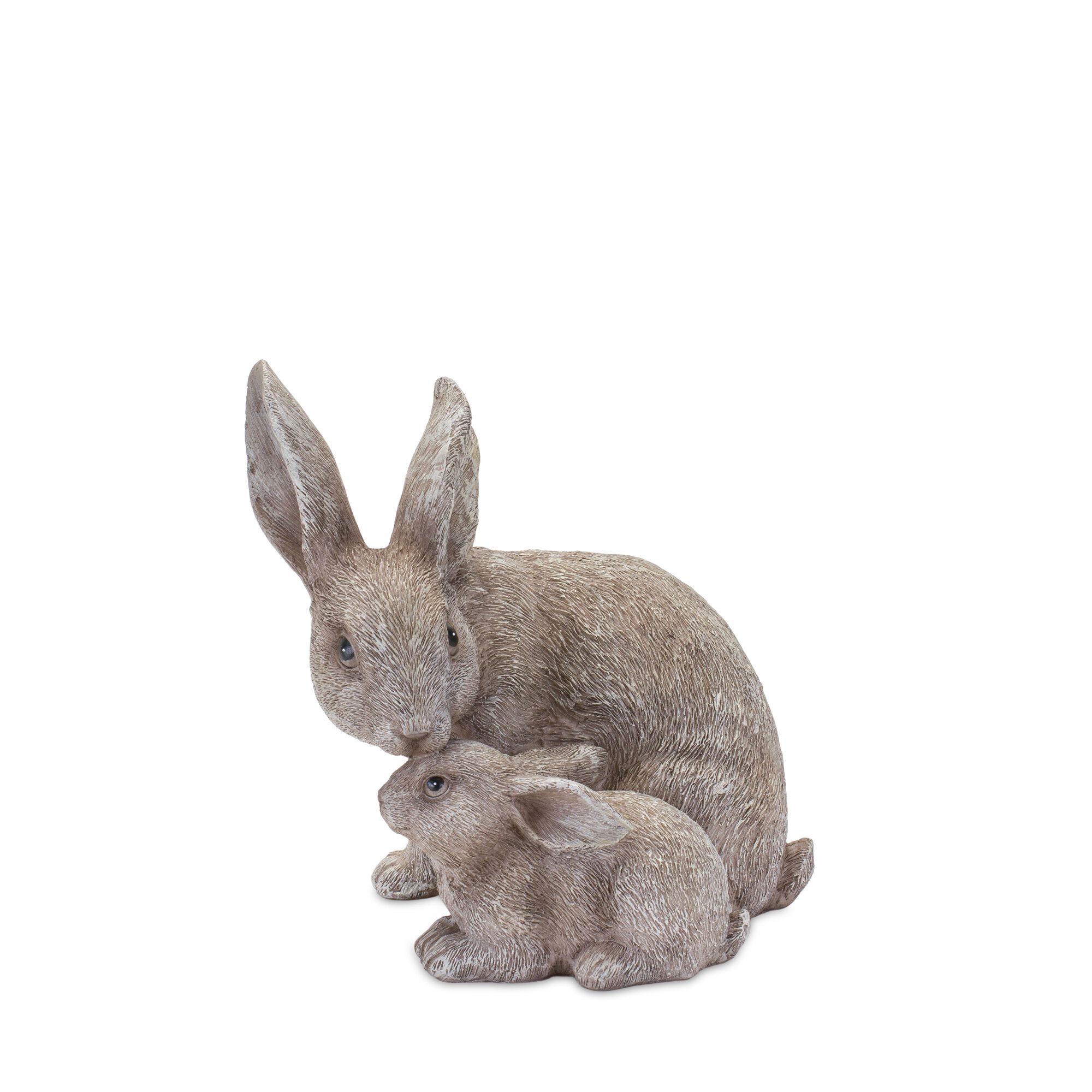Rabbit with Bunny (Set of 2) 7 inchesH, 11 inchesH Resin, GREY, alternate image number 3