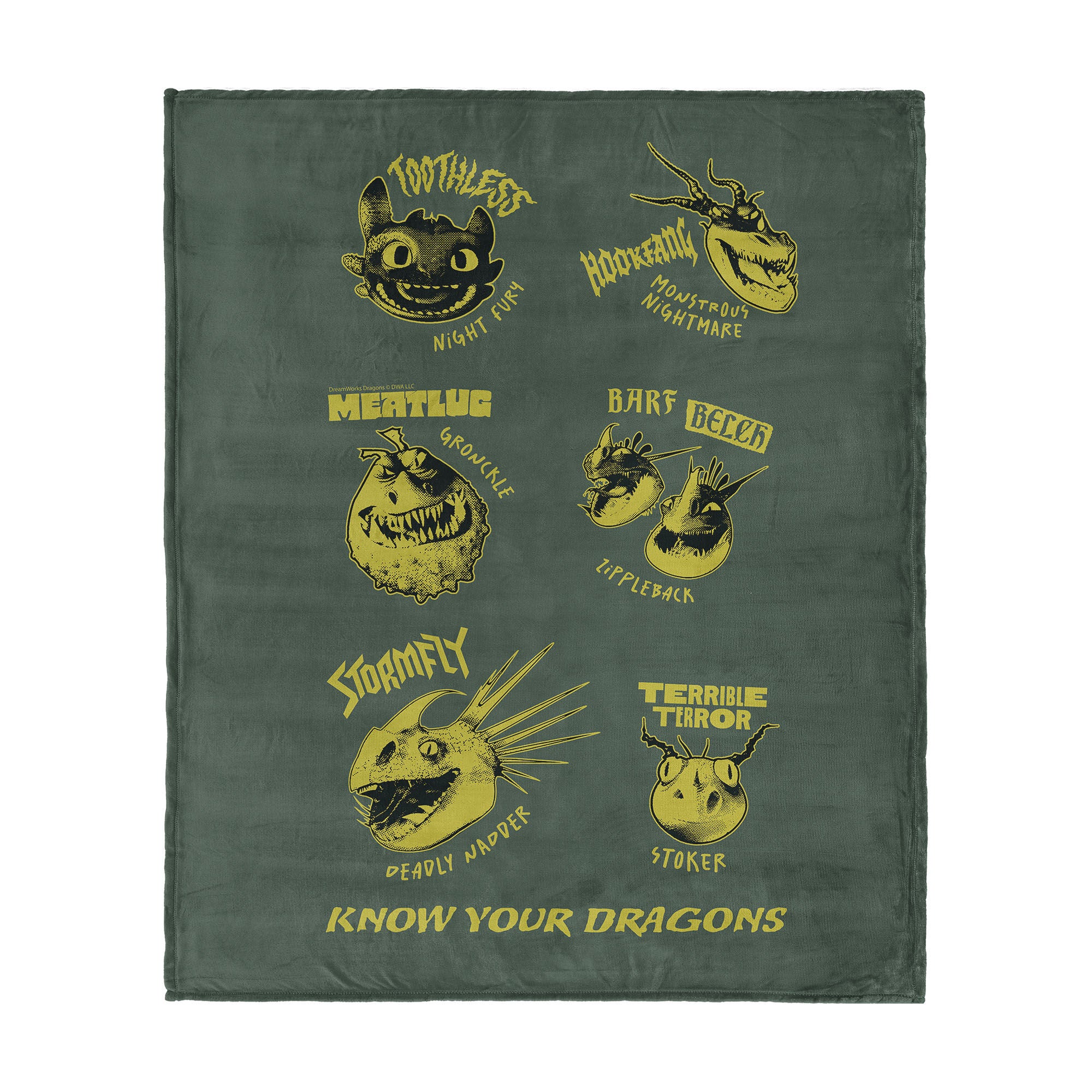 How to Train Your Dragon Know Your Dragons Silk Touch Throw Blanket 50x60 inches, KNOW YOUR DRAGONS, hi-res image number 0