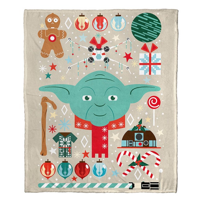 Star Wars Yoda Xmas Silk Touch Throw Blanket, , on-hover image number 1