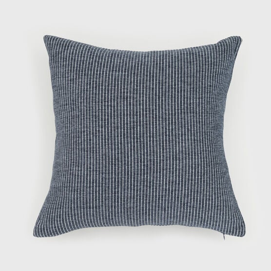 ELSA REVERSIBLE WOVEN STRIPES PILLOW 18X18, INDIGO, hi-res image number null