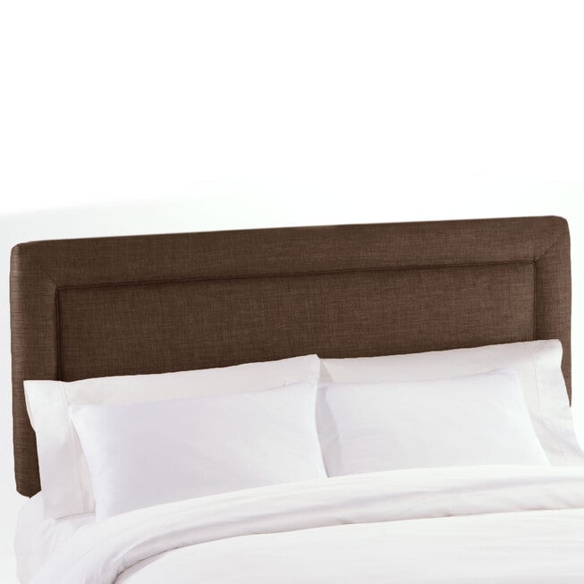 Queen Size Upholstered Headboard, BROWN LINEN, hi-res image number 0