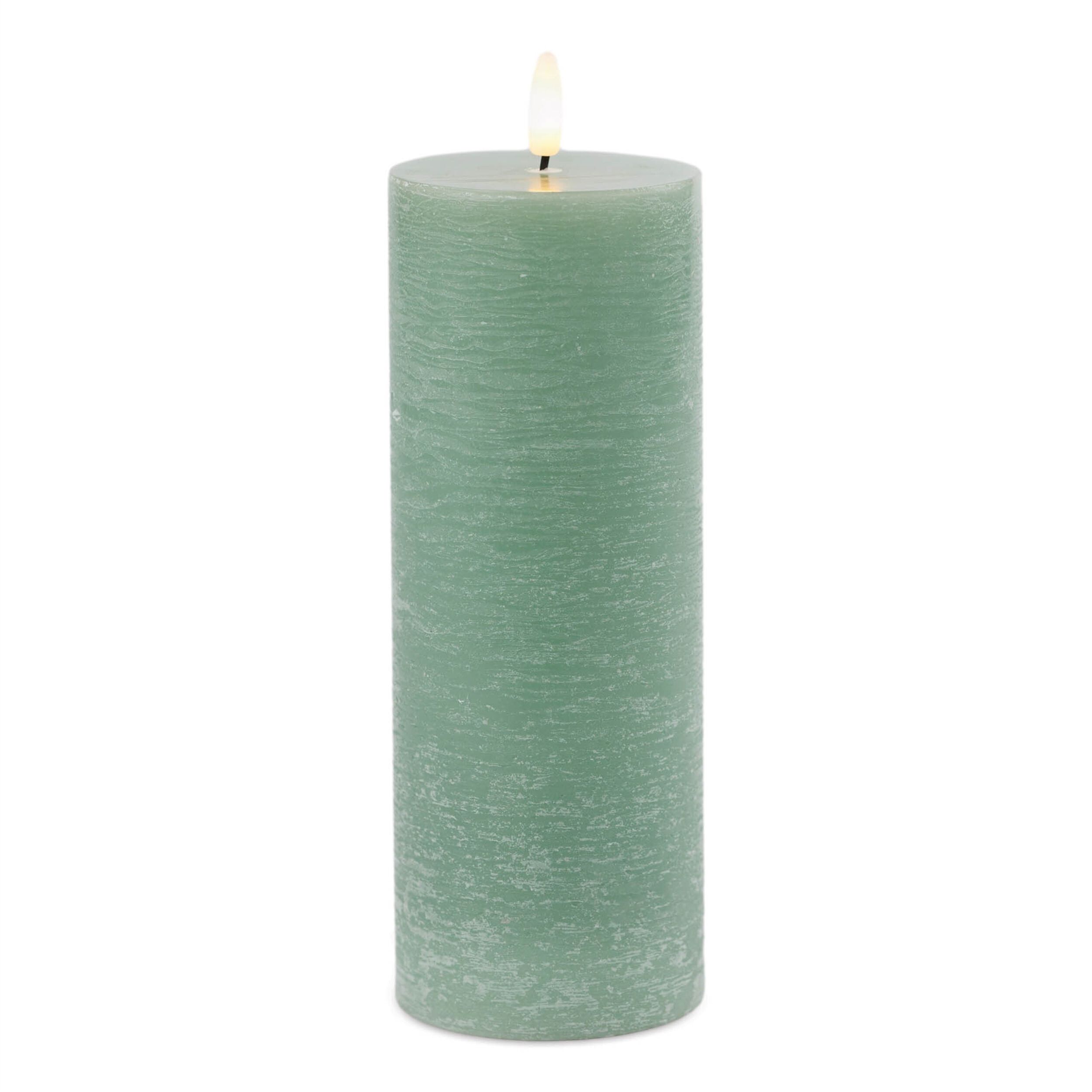 FIA Wick Green Pillar Candle (Set of 2), GREEN, hi-res image number 0