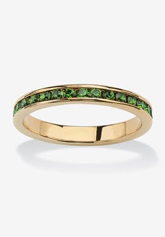 Yellow Gold Plated Simulated Birthstone Eternity Ring