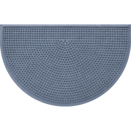 Aqua Shield® Squares Half Oval Door Mat 24"x39", BLUESTONE, hi-res image number null