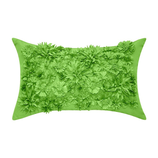 Floral Bouquet Dimensional Indoor & Outdoor Lumbar Decorative Pillow, LEAF, hi-res image number 0