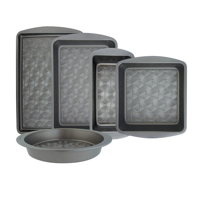 5 Piece Non Stick Metal Bakeware Set, ASH GREY, hi-res image number 0