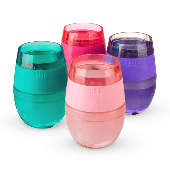 Wine Freeze Translucent Cooling Cups (Set Of 4) By, MULTICOLOR, hi-res image number null