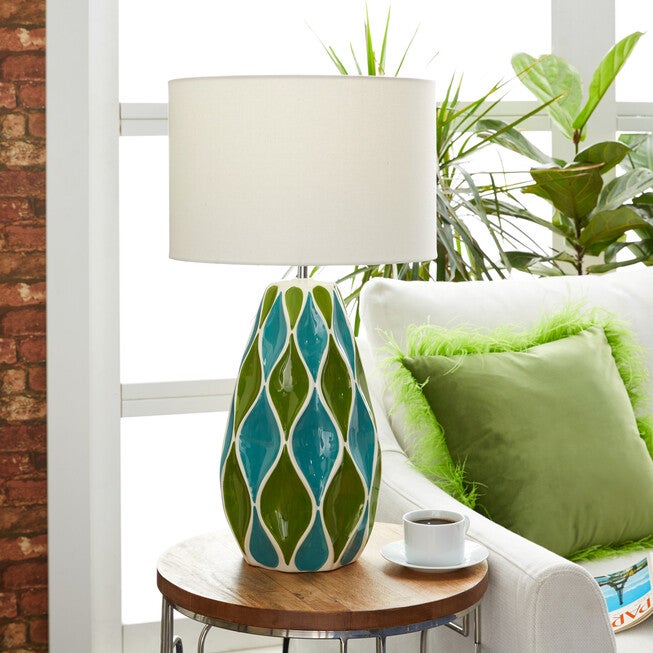 Green Stone Traditional Table Lamp, , alternate image number null