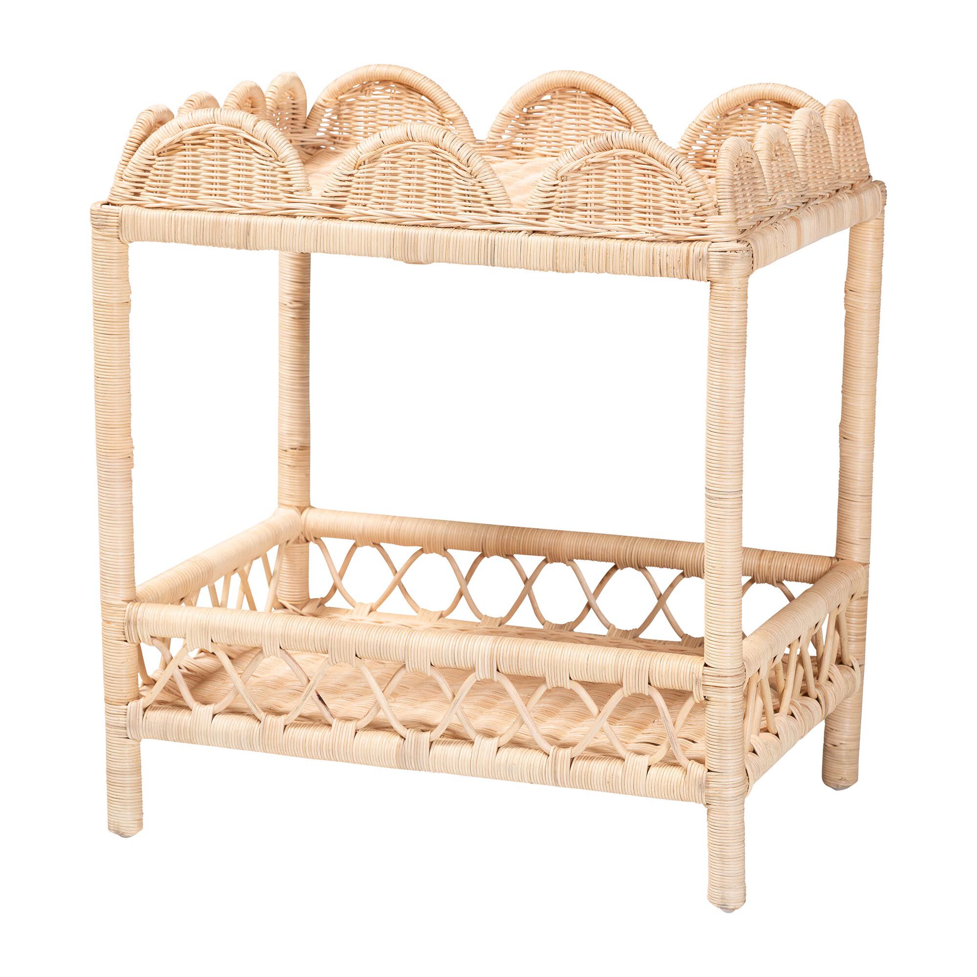 Eloisa Natural Rattan End Table, BROWN, alternate image number 1