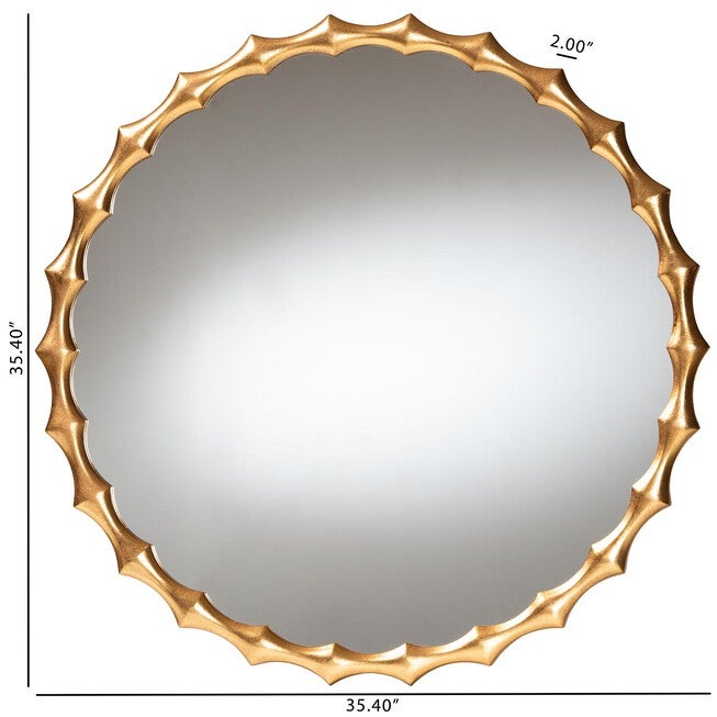 Everette Antique Goldleaf Bamboo-Border Accent Wall Mirror, ANTIQUE, alternate image number null