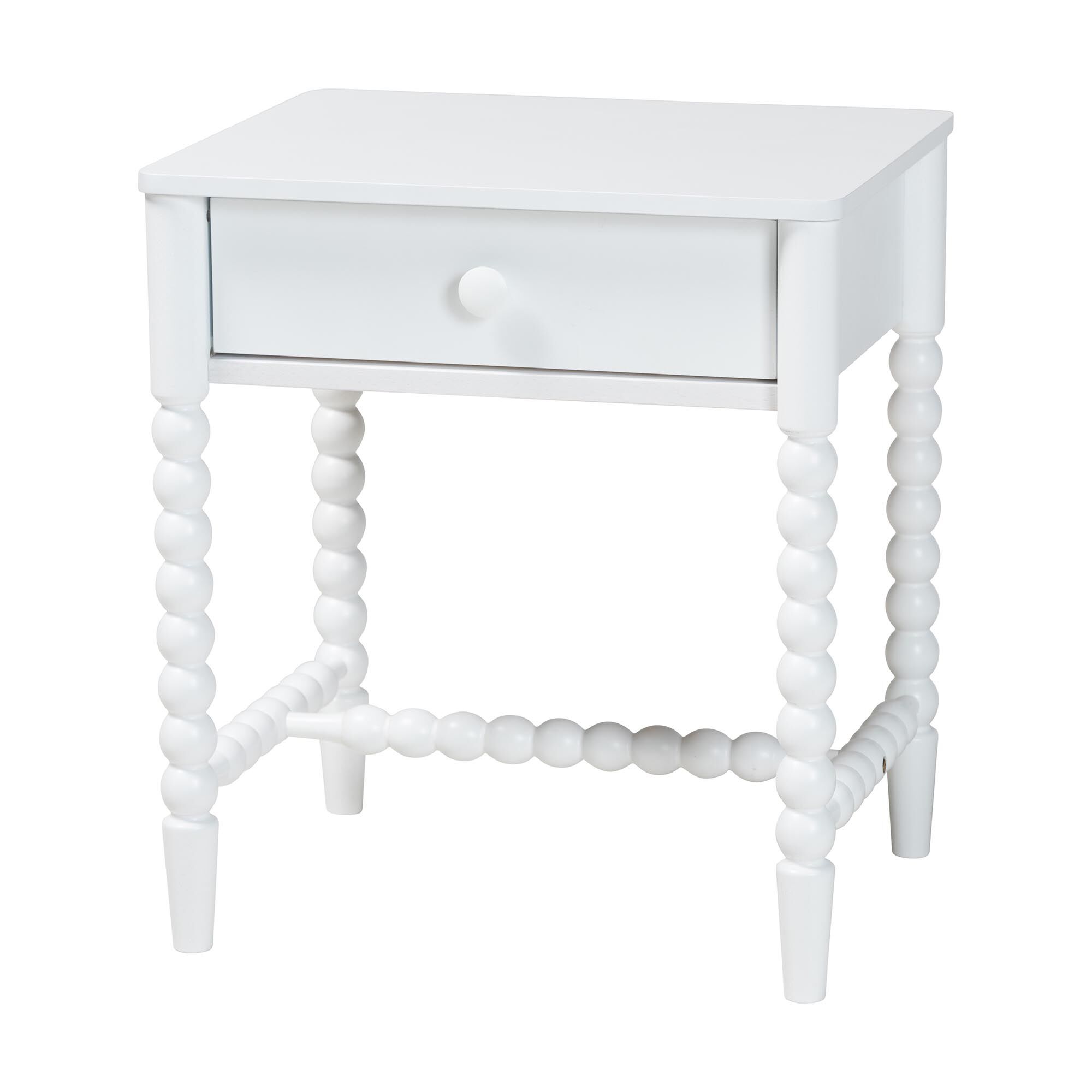 Brantley Spindle Nightstand, WHITE, alternate image number 1
