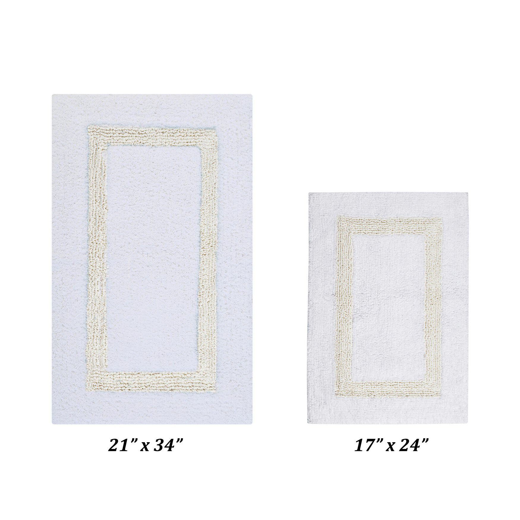 Hotel Collectionis Bath Mat Rug 2 Piece Set (17 inches x 24 inches | 21 inches x 34 inches), WHITE IVORY, hi-res image number 0