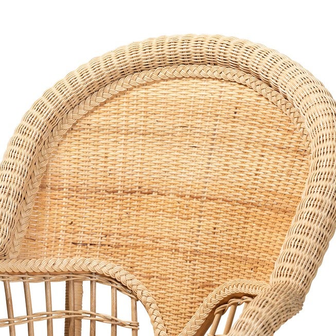 Ratu Modern Bohemian Natural Brown Rattan Accent Chair, , alternate image number 4