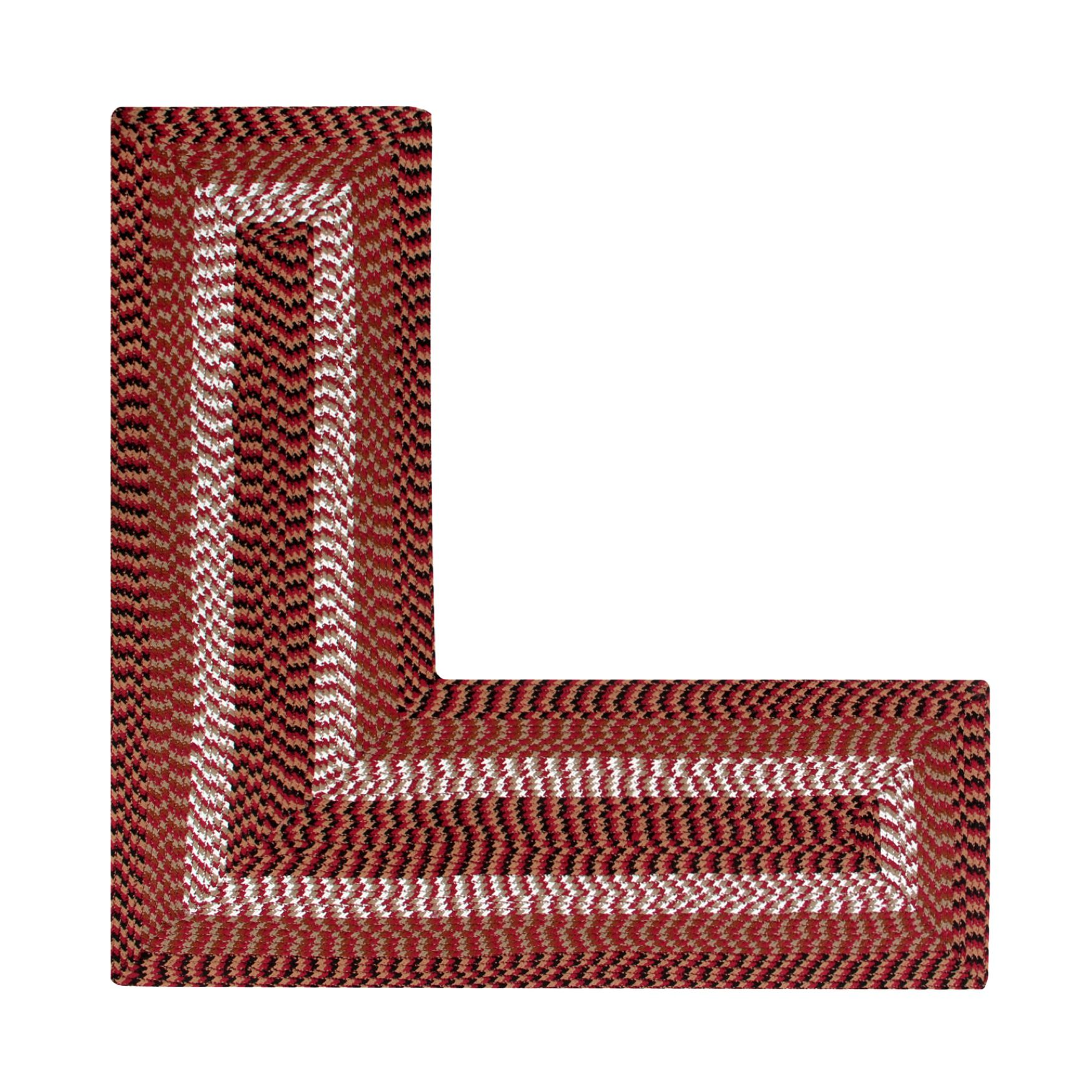 Alpine Braid Collection Reversible Indoor Area Rug in Vibrant Colors, 24 inches&quot; x 48 inches&quot; x 48 inches&quot; L-Shape , BURGUNDY STRIPE, hi-res image number 0
