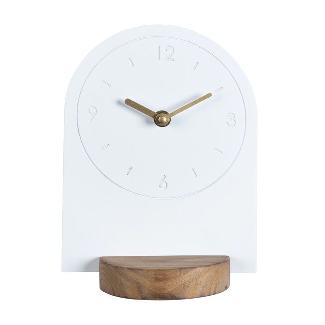 Modern 8.25 inches Logan Table Clock, WHITE, hi-res image number null