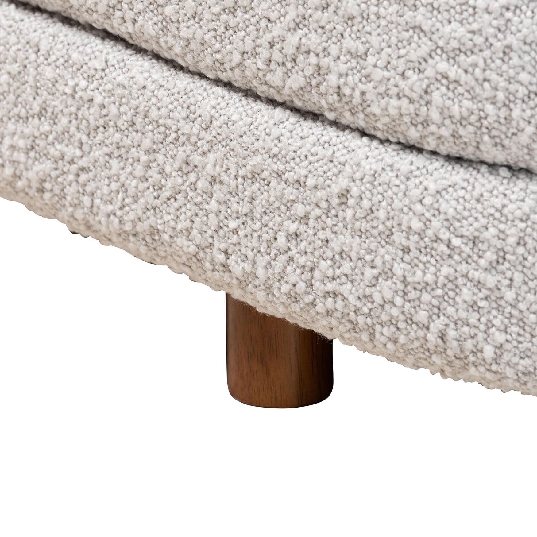 Betiana Modern Japandi Cream Boucle Fabric And Walnut Brown Finished Wood Storage Bench, , alternate image number 12