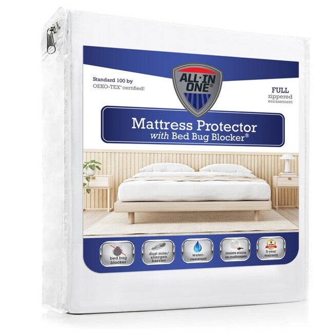 All-In-One Bed Zippered Mattress Cover with Bug Blocker, , on-hover image number 1