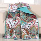 Nirvana Quilted Throw Blanket, TEAL, hi-res image number null