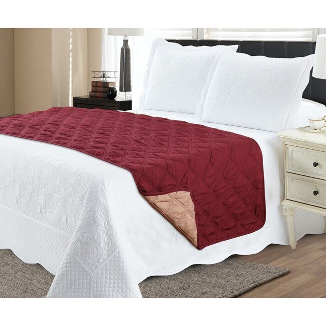 Bed Runner Protector, WINE MOCHA, hi-res image number 0