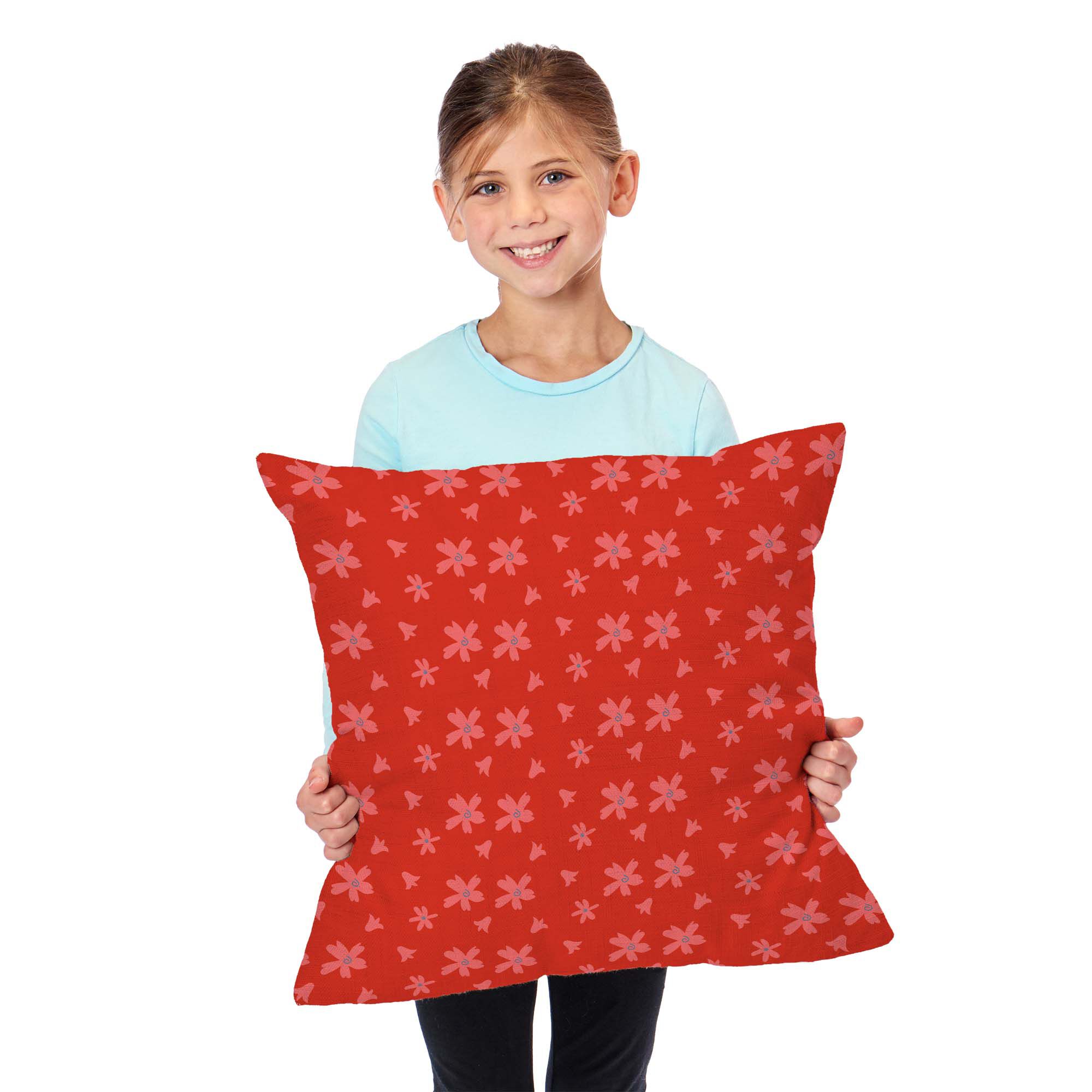 Valentine's Day Flowers Throw Pillow 18X18 Inches, FLOWERSTHROW, alternate image number 2