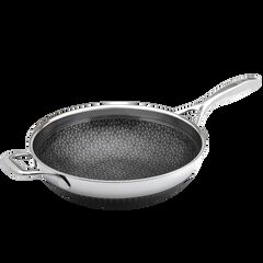 LIVWELL DiamondClad™ 12" Hybrid Nonstick Stainless Steel Wok Pan, Dishwasher Safe, PFOA-free – Silve