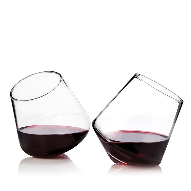 Rolling Crystal Wine Glasses, CLEAR, hi-res image number 0