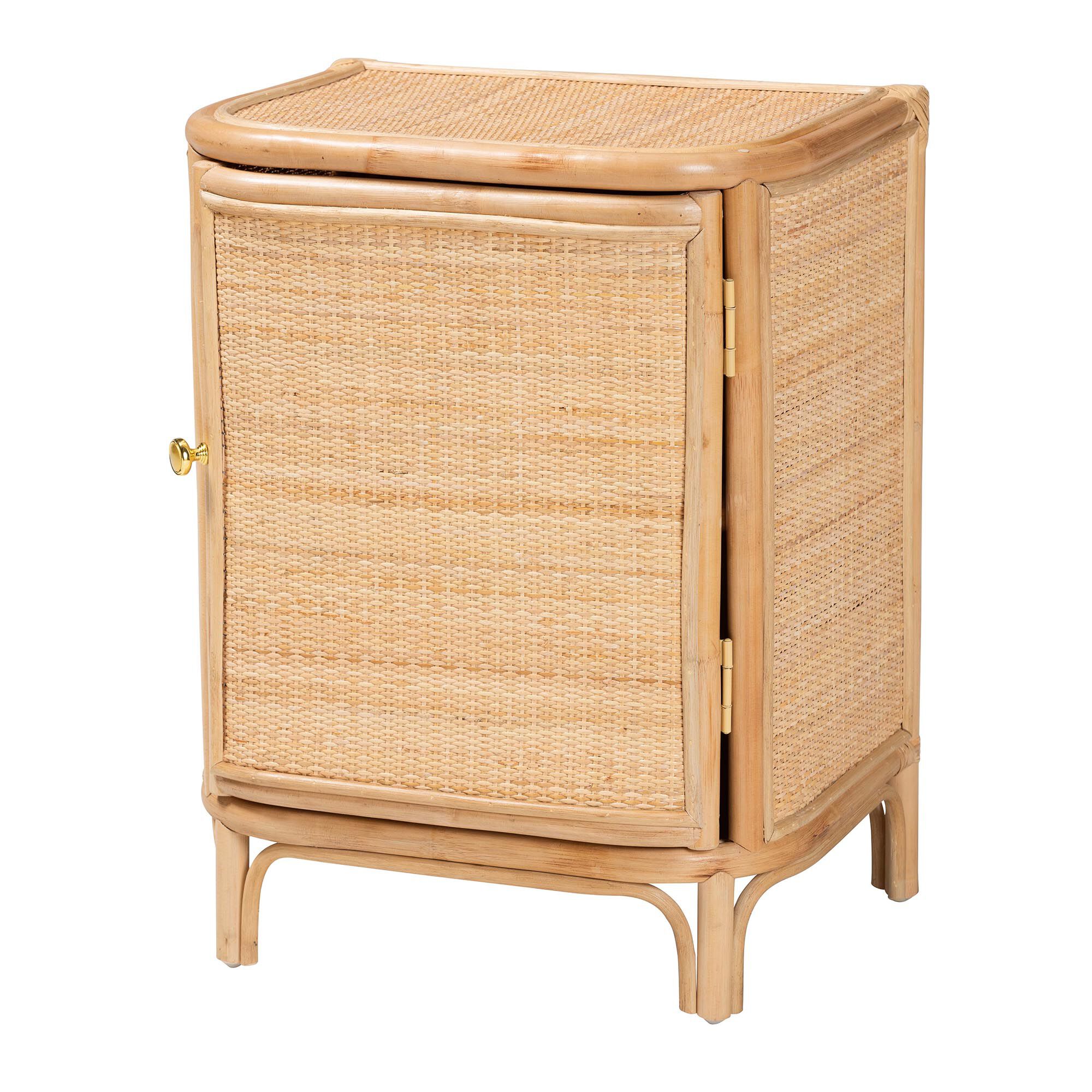 Kiara Bohemian Natural Rattan Nightstand, NATURAL, alternate image number 2