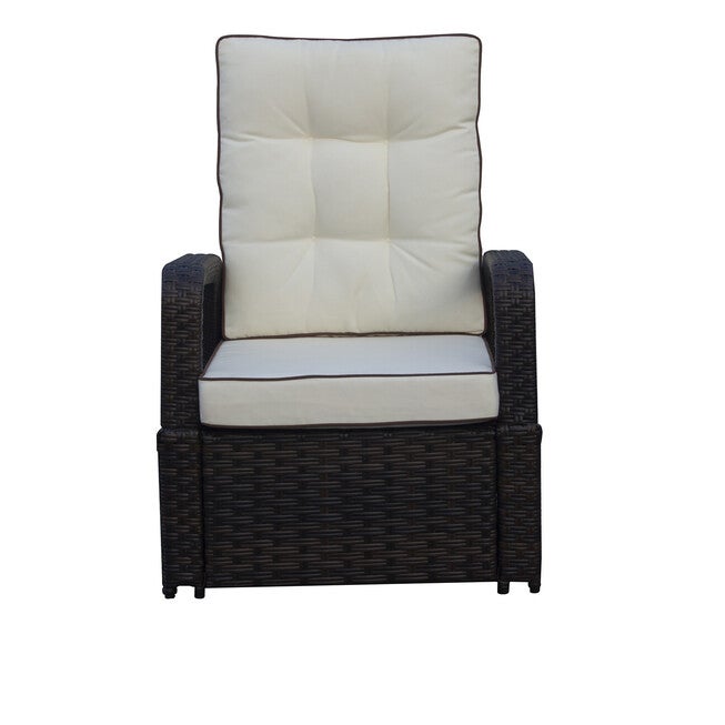 Brusell Outdoor Wicker Recliner Patio Chair With Cushions Patio Chair, , alternate image number 7