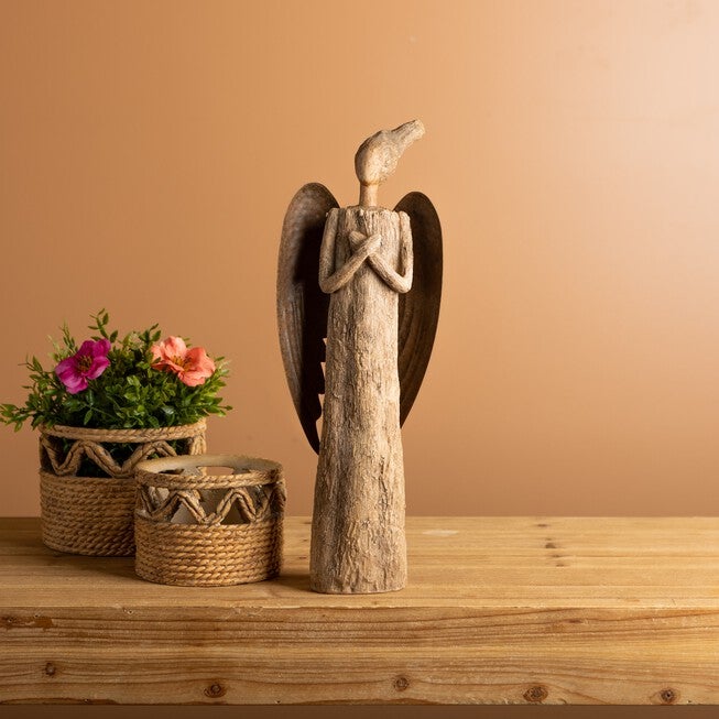 Angel 15 inchesH Resin, BROWN, alternate image number 1