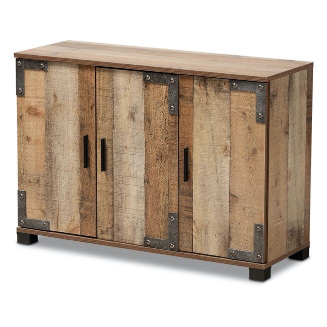 Cyrille Farmhouse Wood Shoe Cabinet Furniture, BROWN, hi-res image number 0
