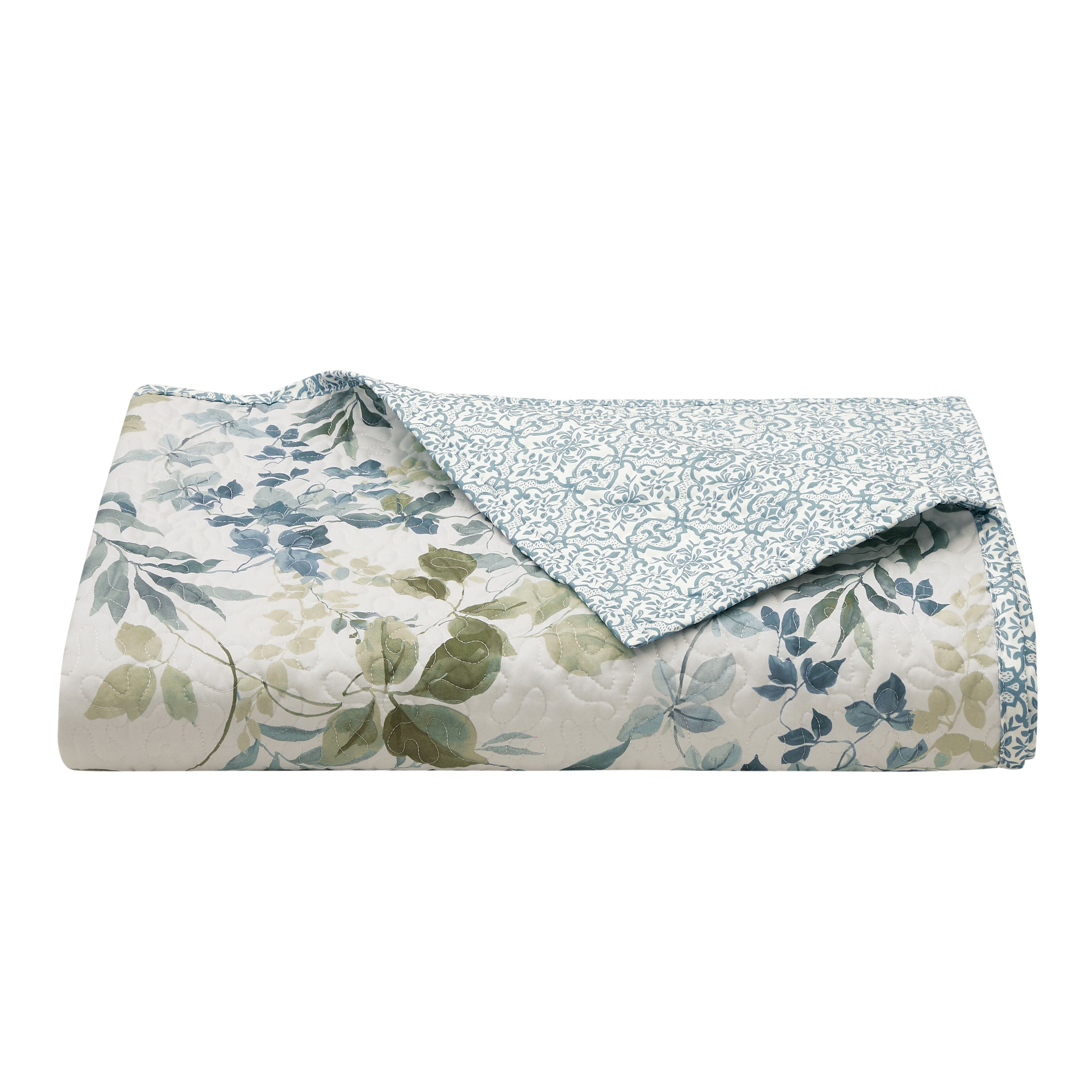 Evergreen Blue 3 Piece Quilt Set, BLUE, alternate image number 4