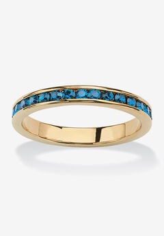 Yellow Gold Plated Simulated Birthstone Eternity Ring