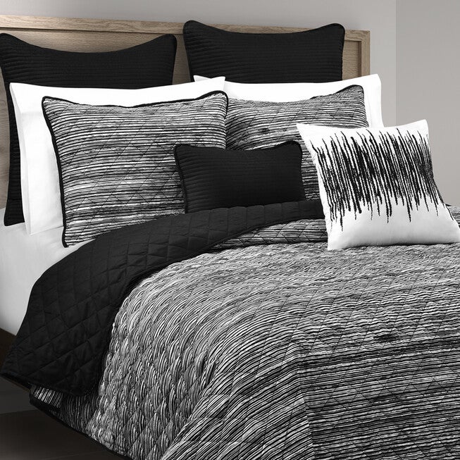 Dalton Black 3 Piece Quilt Set, BLACK, alternate image number 2