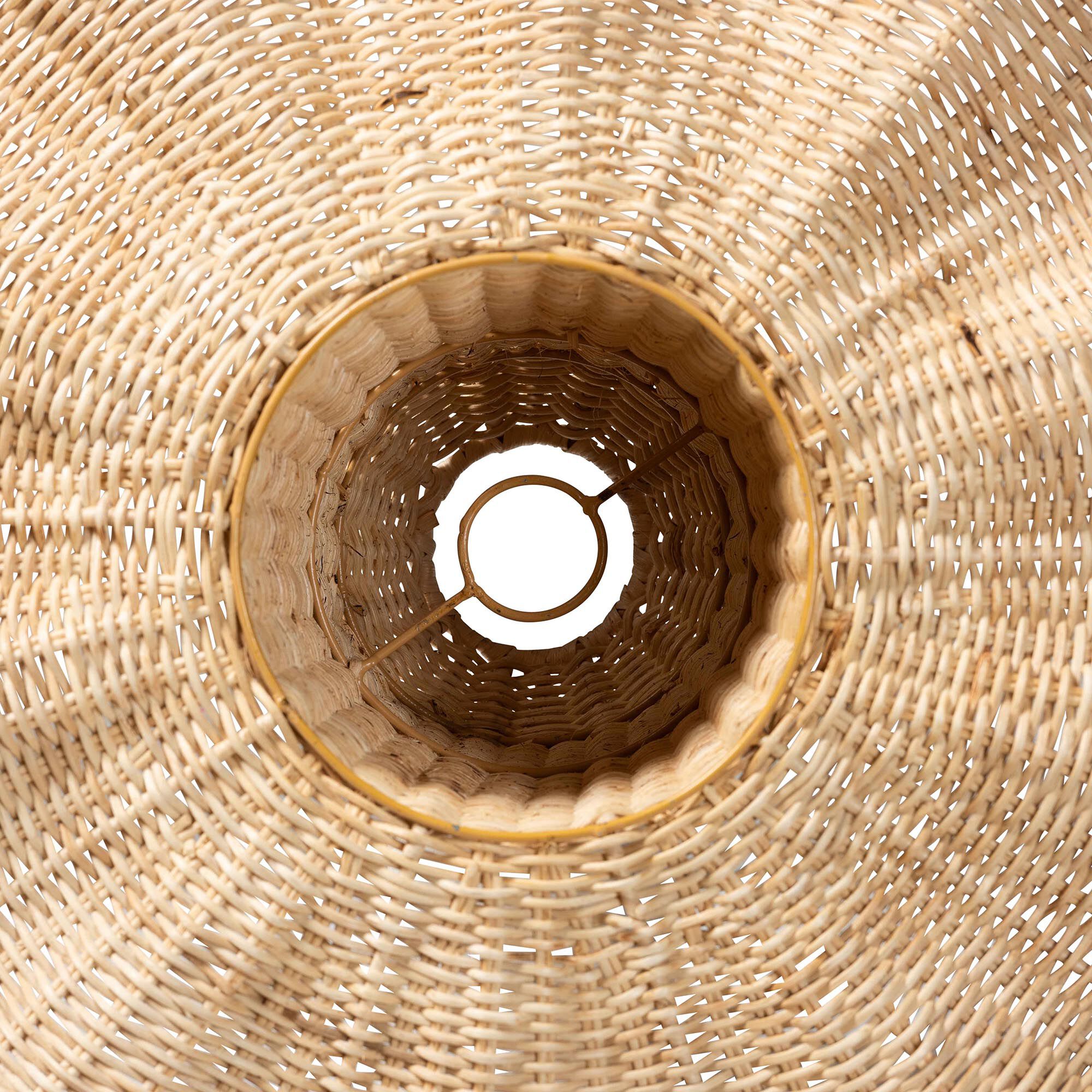 Lavada Bohemian Natural Scalloped Rattan Pendant Lampshade, NATURAL, alternate image number 2