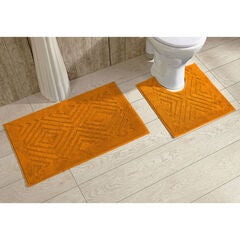 Trier Collection 25% Cotton & 75% Polyester 2 Piece (20" X 20" | 20" X 30") Bath Rug Set