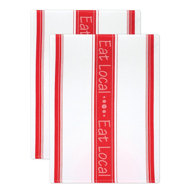 Jacquard Kitchen Dish Towel Collection, Set 2, RED, hi-res image number 0