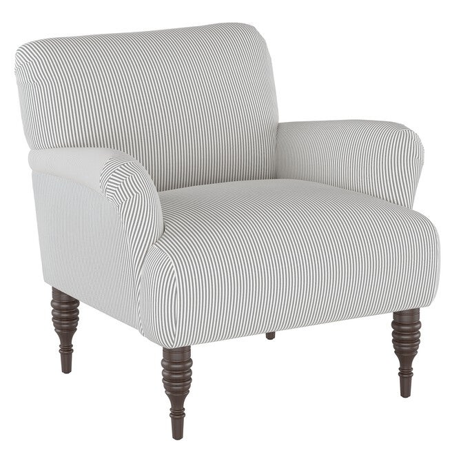 Stripe Arm Chair, OXFORD STRIPE CHARCOAL, hi-res image number 0