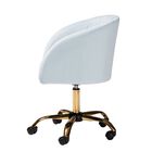 Ravenna Contemporary Glam And Luxe Aqua Velvet Fabric And Gold Metal Swivel Office Chair, , alternate image number null