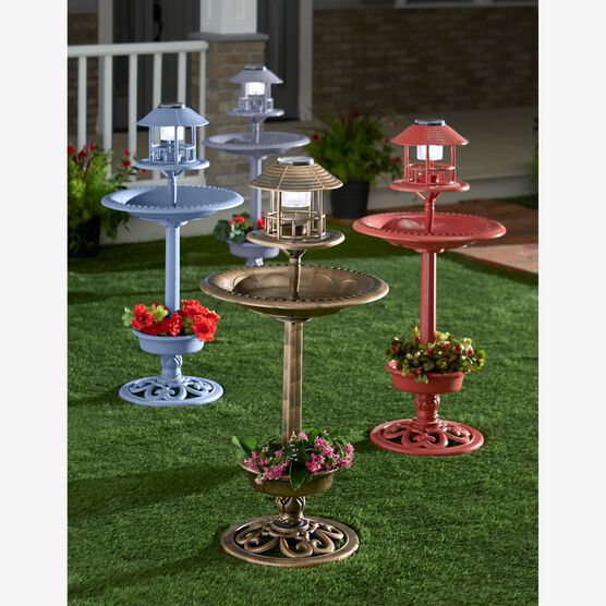 Solar Bird Bath, POOL BLUE, hi-res image number null