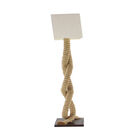 Brown Jute Rope And Iron Rustic Floor Lamp, , alternate image number null