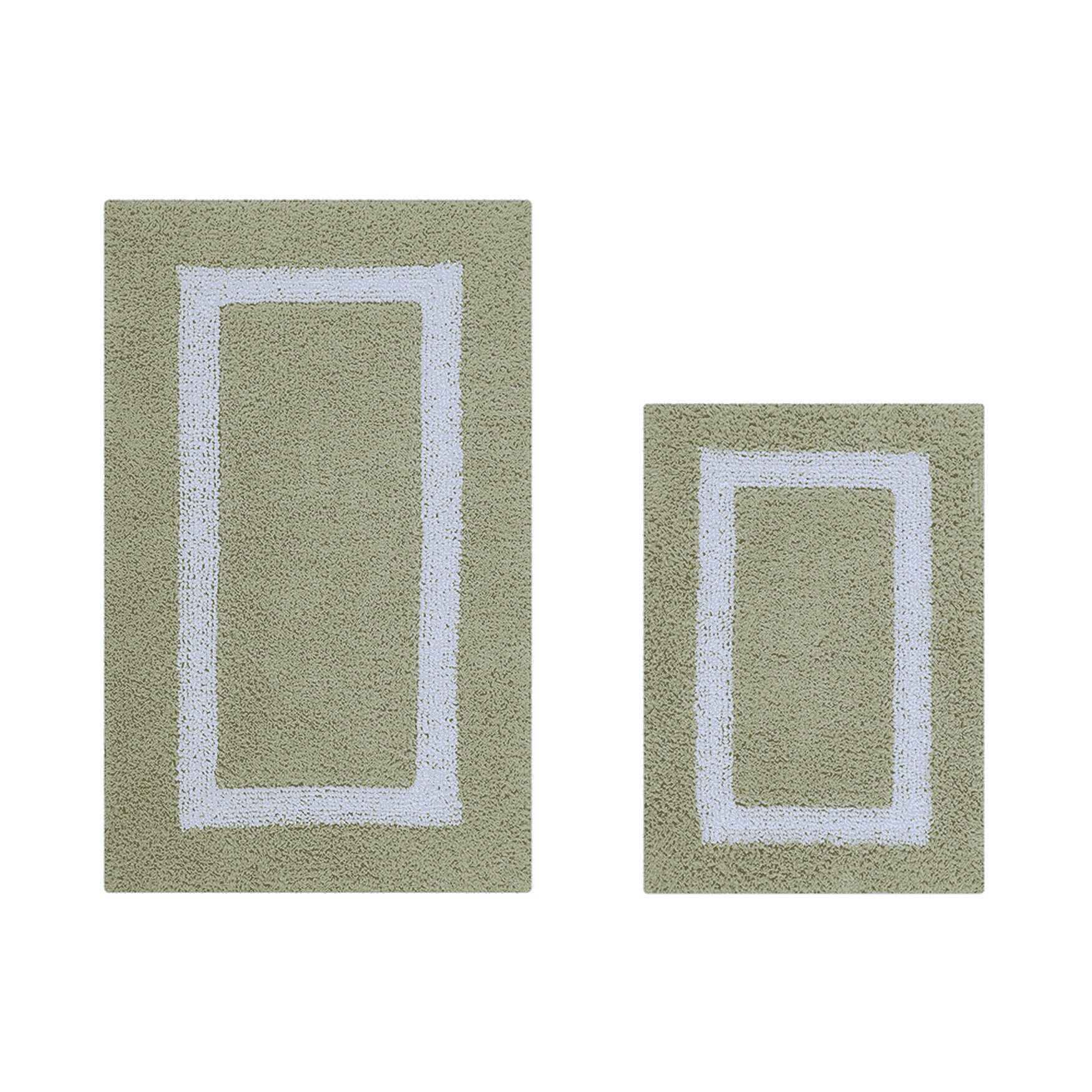 Hotel Collection 100% Cotton 2 Piece (17 inches X 24 inches | 21 inches X 34 inches) Bath Rug Set, SAGE WHITE, hi-res image number 0
