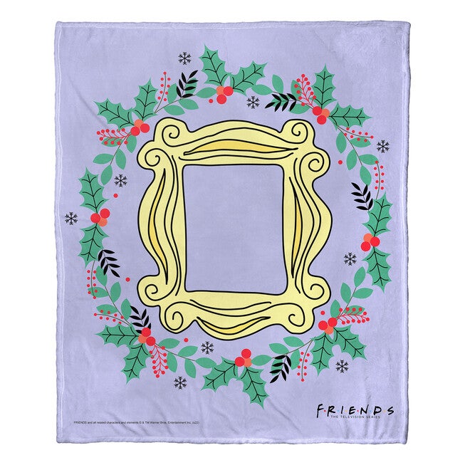 Wb Friends Wreath Silk Touch Throw Blanket, , on-hover image number 1