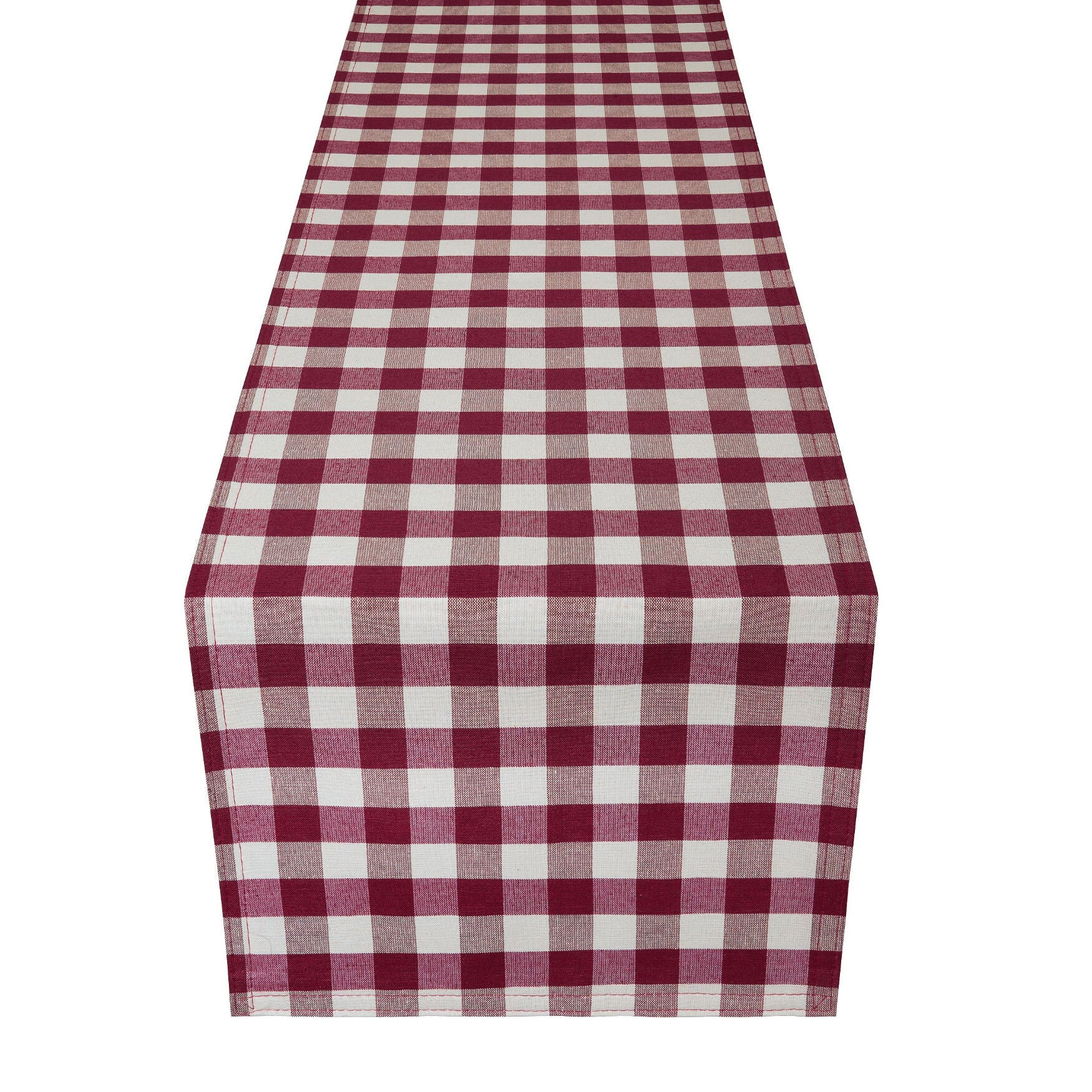 Buffalo Check Table Runner - 13-in x 90-in, BURGUNDY, hi-res image number 0