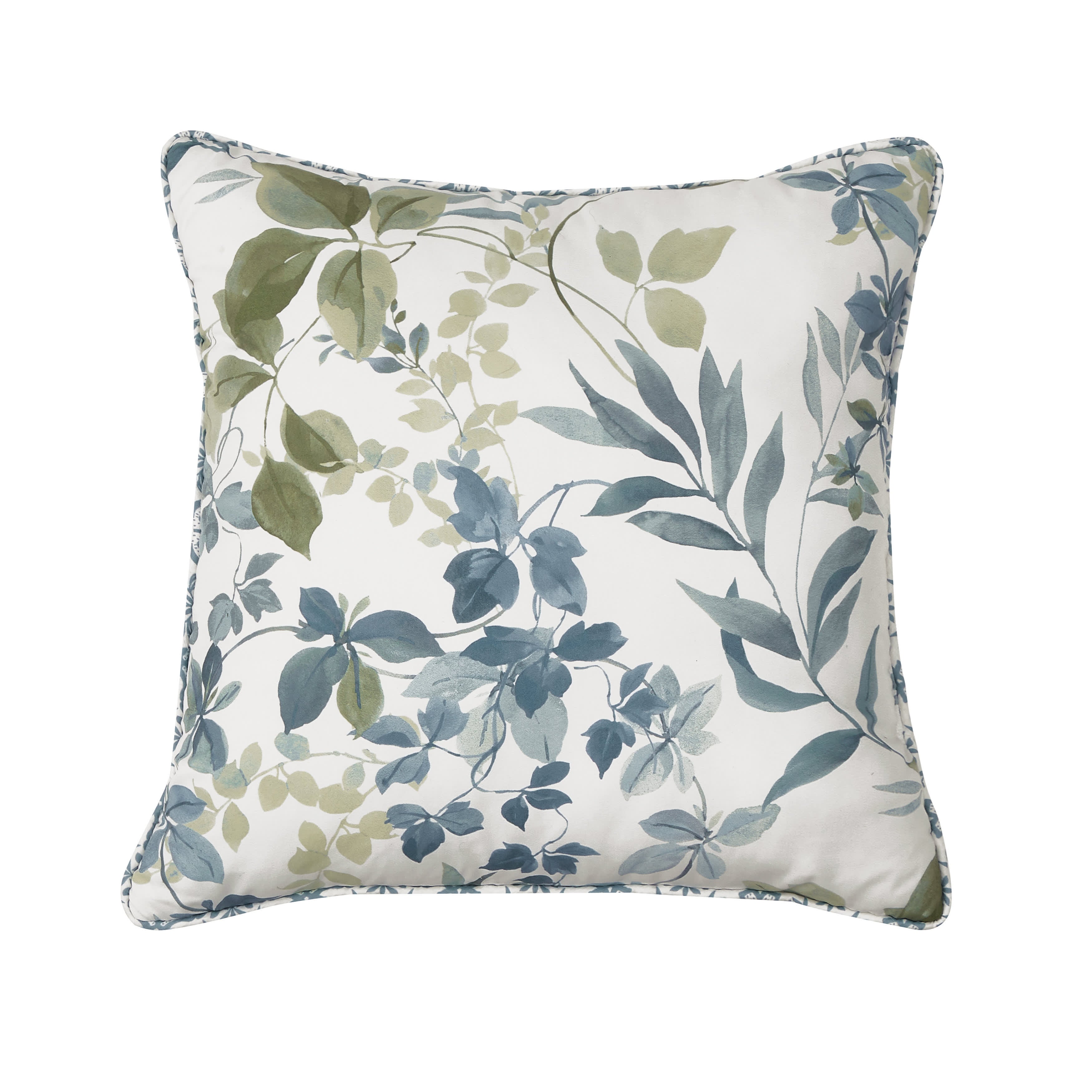 Evergreen Blue 16 Inch Square Decorative Throw Pillow, BLUE, hi-res image number 0